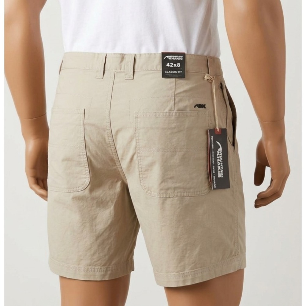 Mountain Khakis  Men  All Peak Shorts 42x8 Freestone Grey Classic Fit Cotton NWT